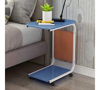 YCVAWEOD Rolling Side Table C Shaped Sofa End Table, Narrow Side Table Heavy Duty Mobile Table With Side Pocket And Wheels Over Bed Table For Couch, Bed, Small Spaces, Bedroom, Living Room LWX