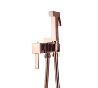YCVAWEOD Rose Gold Kitchen Faucet Brass Bidet Mixer Tap Hot & Cold Water Square Shower Head Ideal for Sink Bar Farmhouse & Laundry Use Durable & Stylish LWX