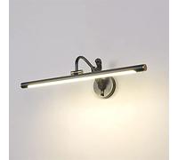 YCVAWEOD Rustic LED Vanity Light Brass Wall Sconce with Acrylic Shade Vintage Makeup Wall Lighting Fixtures Over Mirror Antique Farmhouse Wall Mount Lamp for Bedroom,Brushed Black-6000k LWX