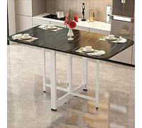 YCVAWEOD Scandinavian White Folding Rectangular Dining Table Expandable 120cm x 70cm x 75cm Seats 6 Includes 2 Leaves for Indoor & Outdoor Use LWX