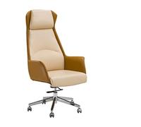 YCVAWEOD Silla Gaming Gaming Chair Reclining Computer Office Chair High Back Racing Genuine Leather Chair Desk Chair for Home Office Gamer Chair for Adults (Color : Tan) LWX