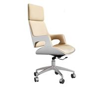 YCVAWEOD Silla High Back Office Chair Comfortable Swivel Boss Chair 145° Reclining Computer Study Chair in Microfiber Leather Upholstered and Aluminum Frame Adjustable Height Study(Beige) LWX
