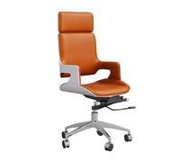 YCVAWEOD Silla High Back Office Chair Comfortable Swivel Boss Chair 145° Reclining Computer Study Chair in Microfiber Leather Upholstered and Aluminum Frame Adjustable Height Study(Orange) LWX
