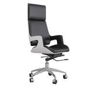 YCVAWEOD Silla High Back Office Chair Comfortable Swivel Boss Chair 145° Reclining Computer Study Chair in Microfiber Leather Upholstered and Aluminum Frame Adjustable Height Study(Nero) LWX