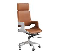 YCVAWEOD Silla High Back Office Chair Comfortable Swivel Boss Chair 145° Reclining Computer Study Chair in Microfiber Leather Upholstered and Aluminum Frame Adjustable Height Study(Brown) LWX