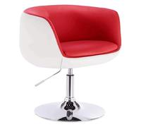 YCVAWEOD Silla Modern Round Office Desk Chair w/Back Leather Swivel Accent Chair Adjustable Height Gas-Lift Makeup Chair for Living Room Bedroom Study(Rot) LWX