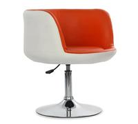 YCVAWEOD Silla Modern Round Office Desk Chair w/Back Leather Swivel Accent Chair Adjustable Height Gas-Lift Makeup Chair for Living Room Bedroom Study(Orange) LWX