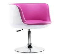 YCVAWEOD Silla Modern Round Office Desk Chair w/Back Leather Swivel Accent Chair Adjustable Height Gas-Lift Makeup Chair for Living Room Bedroom Study(Rose Red) LWX