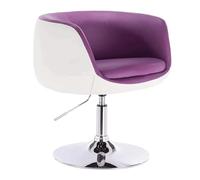 YCVAWEOD Silla Modern Round Office Desk Chair w/Back Leather Swivel Accent Chair Adjustable Height Gas-Lift Makeup Chair for Living Room Bedroom Study(Lila) LWX