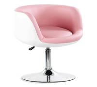 YCVAWEOD Silla Modern Round Office Desk Chair w/Back Leather Swivel Accent Chair Adjustable Height Gas-Lift Makeup Chair for Living Room Bedroom Study(Rose) LWX