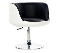 YCVAWEOD Silla Modern Round Office Desk Chair w/Back Leather Swivel Accent Chair Adjustable Height Gas-Lift Makeup Chair for Living Room Bedroom Study(Nero) LWX