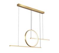 YCVAWEOD Simple Linear Living Room s, Creative Dining Room Long Pendant Light, Geometric Metal Strip Hanging Lights with Acrylic Shade, Modern 40W LED Kitchen Island Suspension Lamp LWX