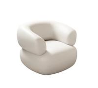 YCVAWEOD Single Sofa Side Chair, Accent Chair, Round Upholstered Barrel Arm Chair for Small Spaces, Fluffy Side Corner Sofa Chair for Living Room, Bedroom, Vanity, Office, Re A LWX