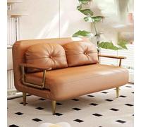 YCVAWEOD Sleep Chair Bed, Comfy Convertible Sleeper Chairs With 6-Position Adjustable Backrest & Pillow, Cozy Small Chair Couch for Small Spaces, Office orange-150CM LWX