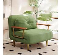 YCVAWEOD Sleep Chair Bed, Comfy Convertible Sleeper Chairs With 6-Position Adjustable Backrest & Pillow, Cozy Small Chair Couch for Small Spaces, Office green-80CM LWX