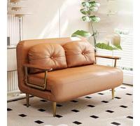 YCVAWEOD Sleep Chair Bed, Comfy Convertible Sleeper Chairs With 6-Position Adjustable Backrest & Pillow, Cozy Small Chair Couch for Small Spaces, Office orange-120CM LWX