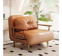 YCVAWEOD Sleep Chair Bed, Comfy Convertible Sleeper Chairs With 6-Position Adjustable Backrest & Pillow, Cozy Small Chair Couch for Small Spaces, Office orange-80CM LWX