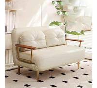 YCVAWEOD Sleep Chair Bed, Comfy Convertible Sleeper Chairs With 6-Position Adjustable Backrest & Pillow, Cozy Small Chair Couch for Small Spaces, Office White-120CM LWX