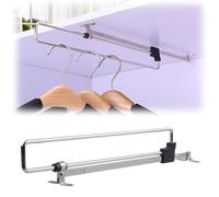 YCVAWEOD Sliding Pull-out Closet Rod Retractable Clothes Hanger Rod Rail Adjustable Retractable Closet Rod Storage Hanger Rack Bar Wardrobe Clothing Rail (Size : 450mm) LWX