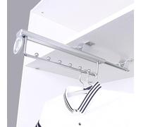 YCVAWEOD Sliding Wardrobe Closet Rod - Extendable Pull Out Closet Rod, Heavy Duty Pull-out Clothes Rack Trouser Sliding Hanger, Hanger Rail For Clothes Closet, Telescopic Wardrobe(44cm) LWX