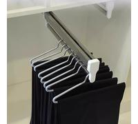 YCVAWEOD Sliding Wardrobe Closet Rod - Extendable Pull-out Clothes Rail 30-60cm, Space-Saving Organizer Rack for Pants, Coats & Accessories - 21.6 Inch Adjustable Hanger Rod LWX