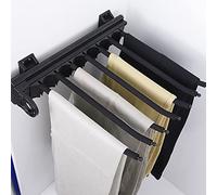 YCVAWEOD Sliding Wardrobe Trousers Rack - Space-Saving Closet Organizer with Multiple Hanger Bars, Efficient Clothes Storage Solution for Neat and Tidy Wardrobes LWX