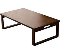 YCVAWEOD Solid Wood Folding Coffee Table - Japanese Style Low Table for Small Spaces, Balcony, and Bay Window - Versatile Computer Desk & Tea Table LWX