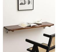 YCVAWEOD Solid Wood Wall Mounted Folding Desk - Adjustable Steel Brackets Easy Installation Versatile Workbench & Dining Table for Home Office Bedroom & Restaurant Use LWX