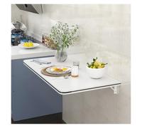 YCVAWEOD Space-Saving Wall-Mounted Folding Table 30/40/50cm Width Versatile Drop-Leaf Desk Floating Dining Table Suspended Computer Workstation Collapsible Work Table (White 60 * 50cm) LWX