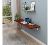 YCVAWEOD Space-Saving Wall-Mounted Folding Table, Drop-Leaf Workbench for Small Spaces, Red Foldable Laundry & Home Office Table, L100*W40cm, Perfect for Compact Areas. LWX