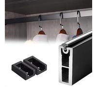 YCVAWEOD Square Clothes Hanging Rod - Adjustable Wardrobe Rails & Fittings for Bedroom Laundry Clothing Store | Cuttable Removable Closet Hanger Pole with Support Bracket (76cm/29.9in) LWX