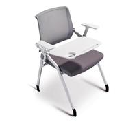 YCVAWEOD Stackable Foldable Conference Chairs with Arms, Mesh Office Seating for Training & Waiting Rooms, Gray Reception Guest Chairs - Space-Saving Design LWX