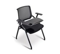 YCVAWEOD Stackable Foldable Conference Chairs with Arms - Mesh Office Seating for Training, Waiting Rooms & Reception - Nero Color, Space-Saving Design LWX