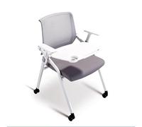 YCVAWEOD Stackable Foldable Conference Room Chairs - Mesh Office Guest Chair with Arms for Training & Waiting Room, Gray (Set of 2) LWX