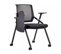YCVAWEOD Stackable Foldable Conference Room Chairs - Mesh Office Guest Reception Chairs with Armrests for Training & Waiting Areas, Black (Set of 1) LWX
