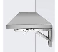 YCVAWEOD Stainless Steel Wall-Mounted Folding Table Space-Saving Drop Leaf Desk for Home Office & Laundry Room Modern Design Compact Fold-Up Table (L80*W30cm) LWX