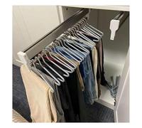 YCVAWEOD Steel Extendable Closet Rod - Pull Out Clothes Rail 30-80cm, For Pants Clothing Storage, Wardrobe Adjustable Clothes Hanger Rail Space Saving, Load 25kg(450MM/17.7INCH) LWX