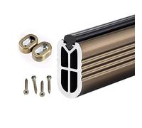 YCVAWEOD Sturdy Closet Rods for Hanging Clothes 120 110 100 90 80 70 60 50cm Long Metal 2.6mm Thick Wardrobe Rail Tube with Antislip Silence Strip & Flange Set Holds up to 150kg/330lbs LWX