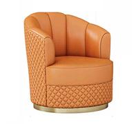 YCVAWEOD Swivel Accent Chair,Nappa Leather Chair With Soft Padded Armrest, Upholstered Comfy 360 Degree Swivel Chair for Living Room/Bedroom/Waiting Room/Office orange LWX