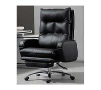 YCVAWEOD Swivel Chair Leather Computer Office Comfortable Home Gaming Chair, Home Office Desk Chairs - Ultimate Sitting Comfort for Work,Black-Foot pedal LWX