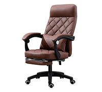 YCVAWEOD Swivel Computer Desk Chair Built-in Latex Cushion with Footrest Reclining Office Desk Chair with Lumbar Support Bearing Capacity: 330 Lbs,Amber LWX