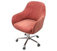 YCVAWEOD Swivel Desk Chair Velvet Office Chair Chair, Upholstered Swivel Computer Task Chair with Armrests, Lumbar Support and PU Wheels for Home Office Chair LWX