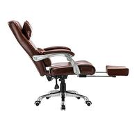 YCVAWEOD Swivel Executive Computer Chair, with Footrest Office Chiar Adjustable Height with headrest and lumbar support,Brown LWX