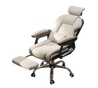 YCVAWEOD Swivel Rocking Chair with Height Adjustable Armrests Wheels and Back Support Leather Executive Office Chair for Adults with Latex Cushion LWX