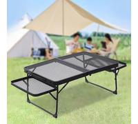 YCVAWEOD Ultralight Portable Camping Table - Foldable Metal Picnic Table with Wing Panels Ideal for Beach Hiking Backpacking and Outdoor Activities LWX