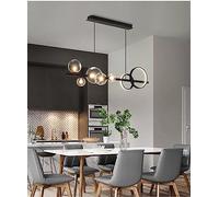 YCVAWEOD V-intage Industrial Modern Kitchen Island Pendant Light,LED Warm Light G4 Base Glass Ball Hanging Lamp Height Adjustable Chandelier,Contemporary Dining Room LWX