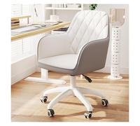 YCVAWEOD Vanity Chair Swivel Accent Chairs Stool for Makeup with Wheels and Back Modern Accent Chair Home Office Chair Task Armchair Adjustable Rolling Chair for Bedroom/White(White) LWX