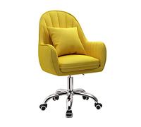 YCVAWEOD Velvet Desk Chair Comfortable Swivel Chair, Height Adjustable Office Chair with Arms 360° Swivel Work Chair for Computer Desk Bedroom Dresser LWX