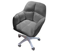 YCVAWEOD Velvet Desk Chair for Home Office, Makeup Vanity Chair with Armrests for Bedroom Modern Swivel Rolling Chair for Women LWX