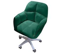 YCVAWEOD Velvet Desk Chair for Home Office, Makeup Vanity Chair with Armrests for Bedroom Modern Swivel Rolling Chair for Women LWX